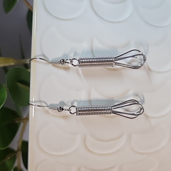 Miniature Whisk Drop Earrings - Picture 3 of 6